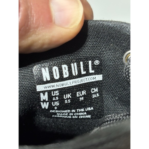 Nobull Mens 6.5 Womens 8 Mid Top Trainers Unisex Black Lace Up Sneakers‎ main image 4